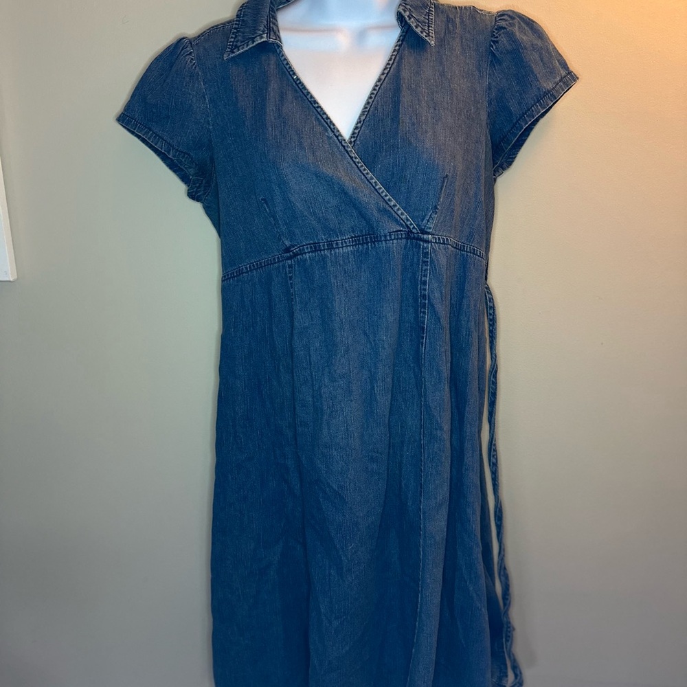 Motherhood Maternity Denim Blue Midi Dress